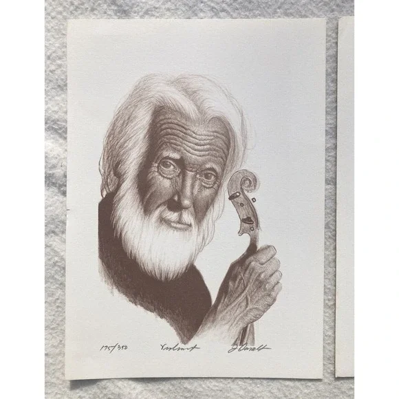 Jerry “J” Oswalt Set of 3 Lithograph Signed & Numbered Prints 11”X8”